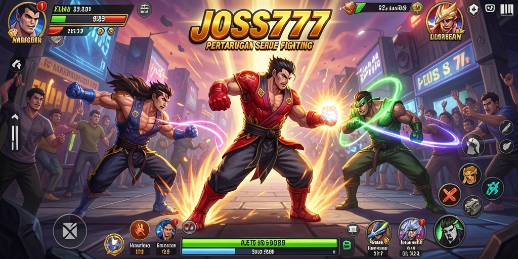Tampilan screenshot utama JOSS777 dengan aksi pertarungan seru.