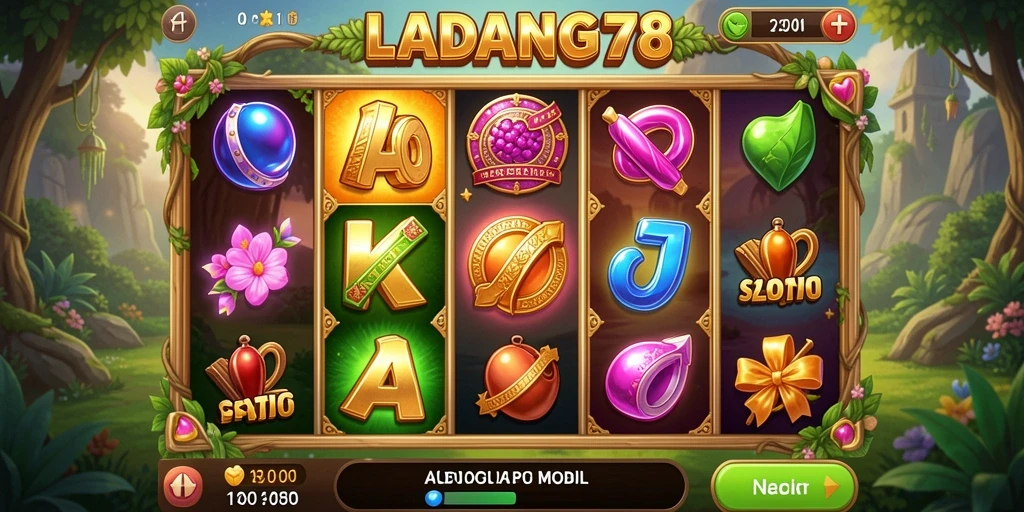 Tampilan menawan dari gameplay Slot LADANG78 yang mendebarkan.