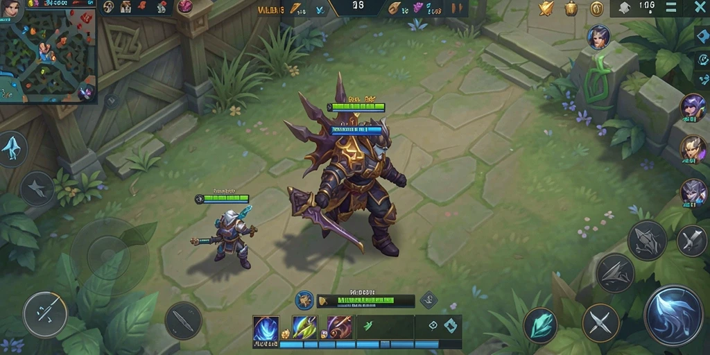 Tangkapan layar dari gameplay seru MLBB8 saat karakter bertarung secara otomatis.