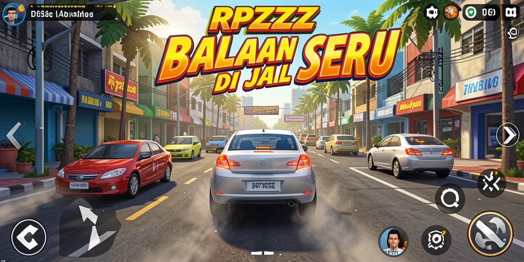 Tampilan utama gameplay RPZZZ dengan aksi balapan yang mendebarkan.