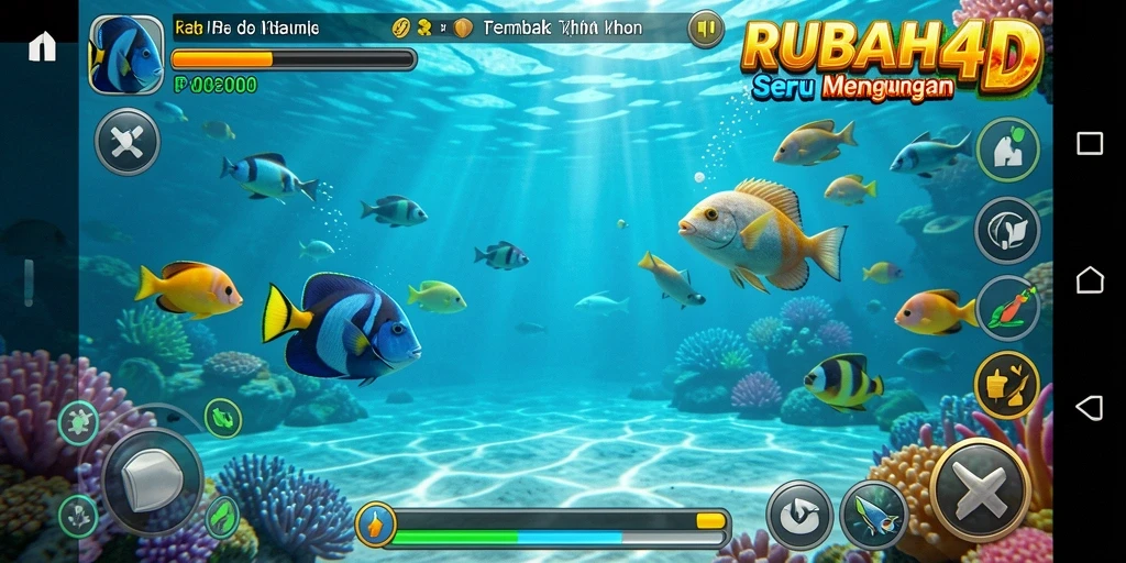 Tampilan menarik dari permainan Tembak Ikan RUBAH4D yang seru.