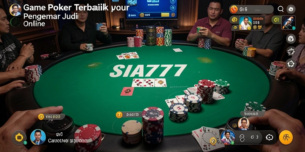 Tampilan utama SIA777 dengan gameplay Poker yang seru.