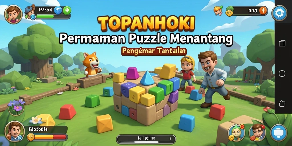 Gameplay TOPANHOKI yang menarik dengan tantangan puzzle yang seru.